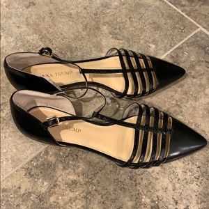Ivanka Trump Black Leather Flats - Size 8